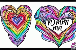 mom with heart rainbow tattoo idea