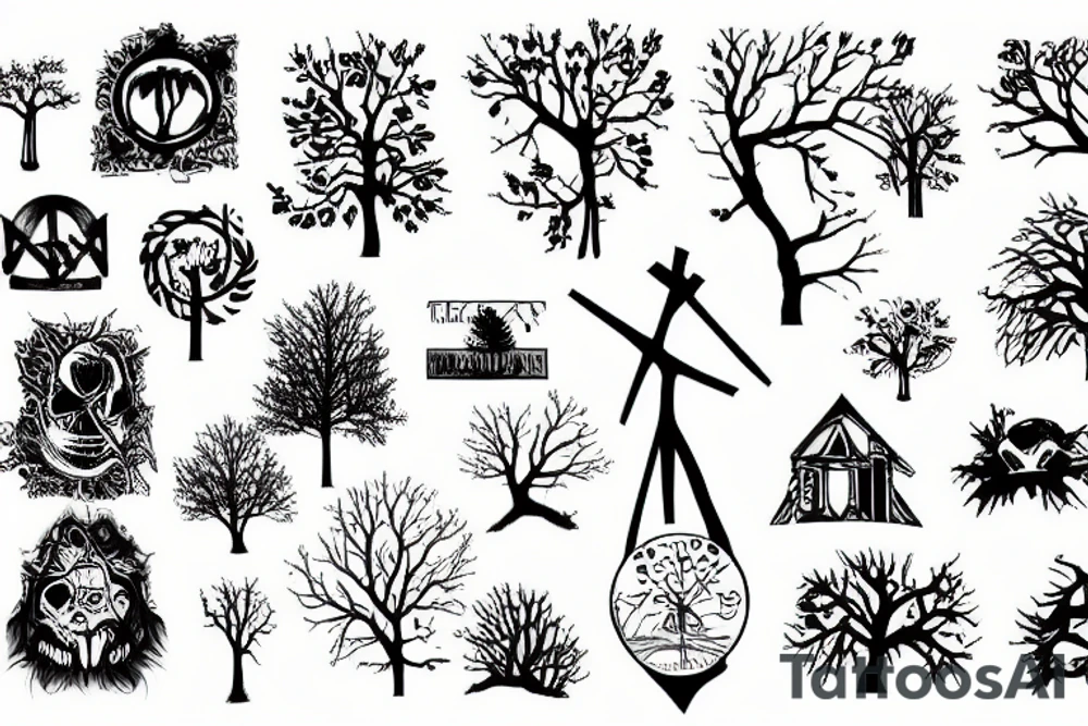 cross over a tree tattoo idea