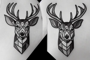 a male deer portrait with gorgeous antlers tattoo idea