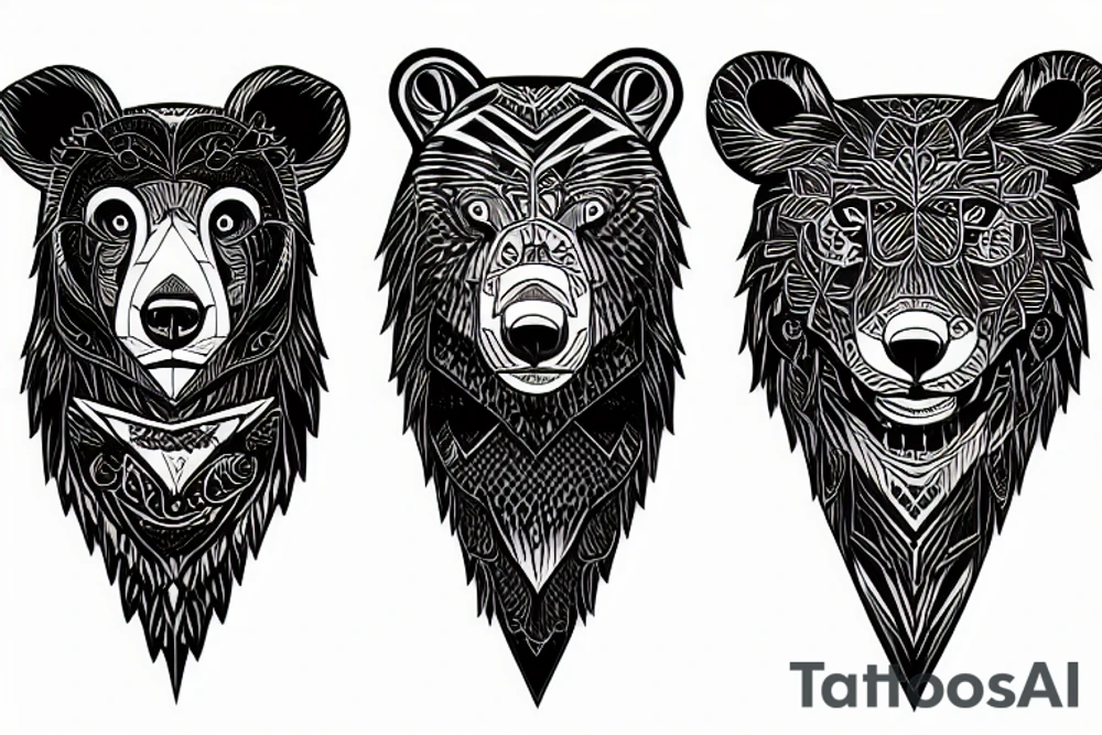 ferocious bear tattoo idea