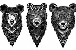ferocious bear tattoo idea