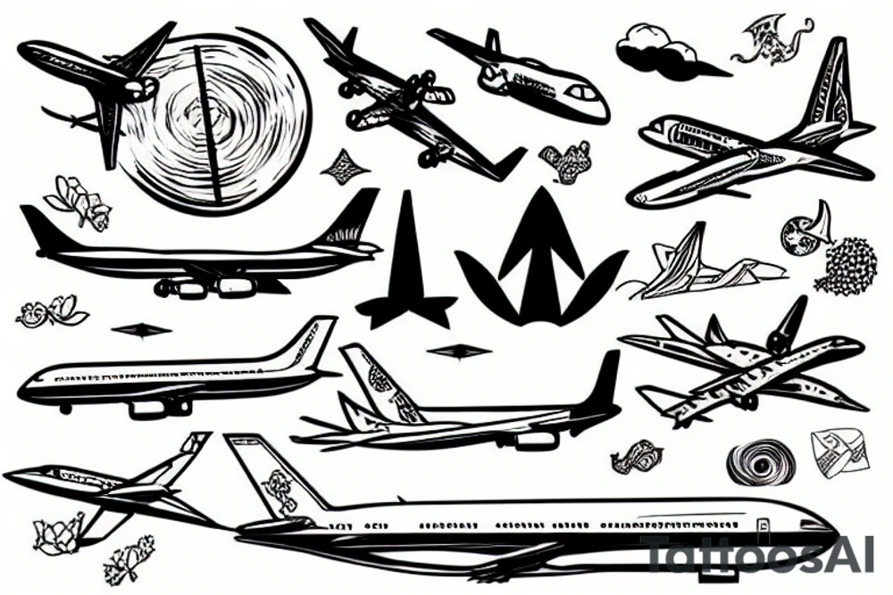 World plane travel tattoo idea
