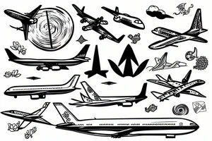 World plane travel tattoo idea