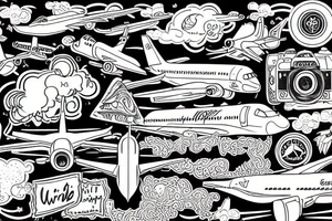 World plane travel tattoo idea