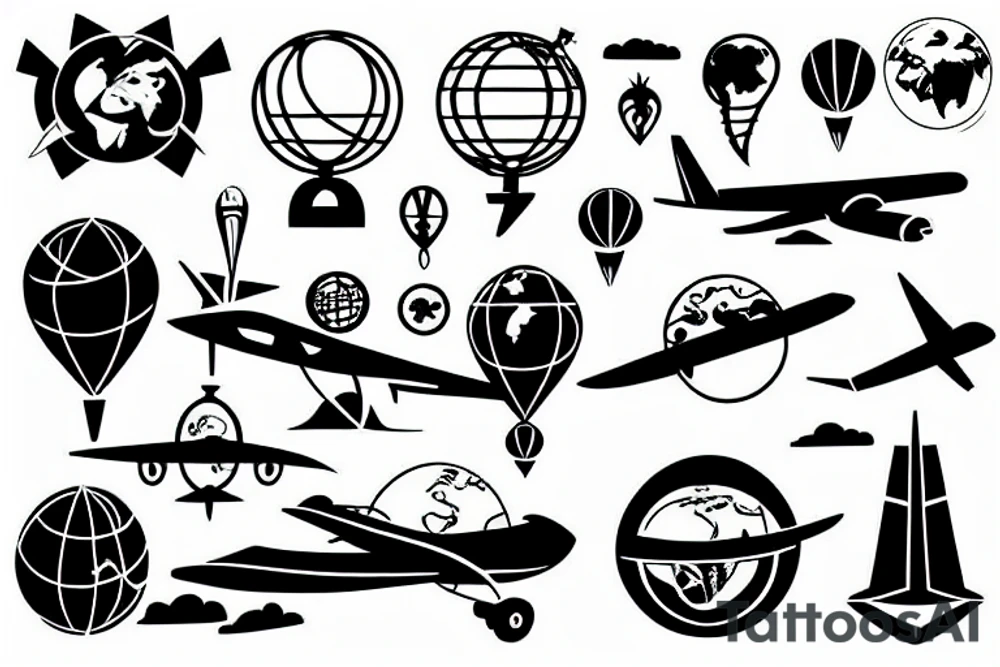 World plane globe tattoo idea