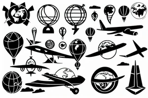 World plane globe tattoo idea