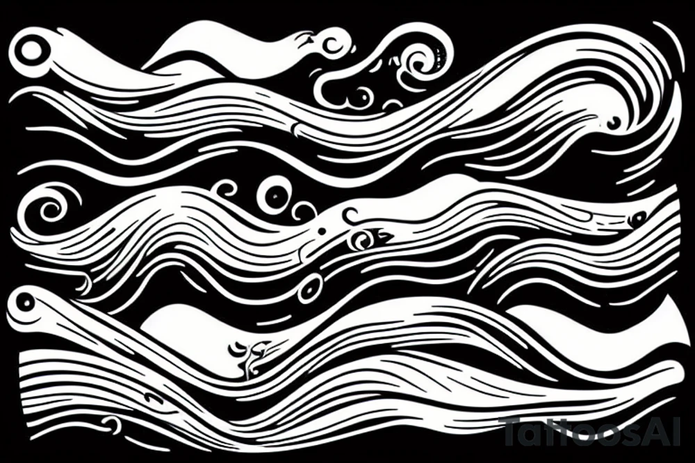 waves on the beach tattoo idea