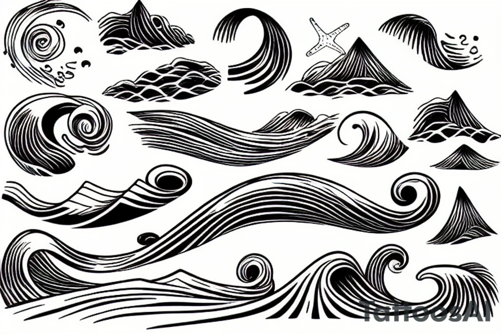 waves on the beach tattoo idea