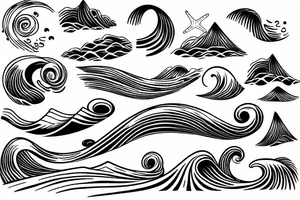 waves on the beach tattoo idea