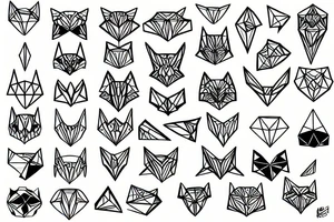 geometric fox made from polygon shards tattoo idea