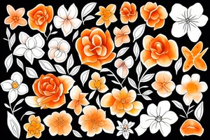 Orange flowers tattoo idea