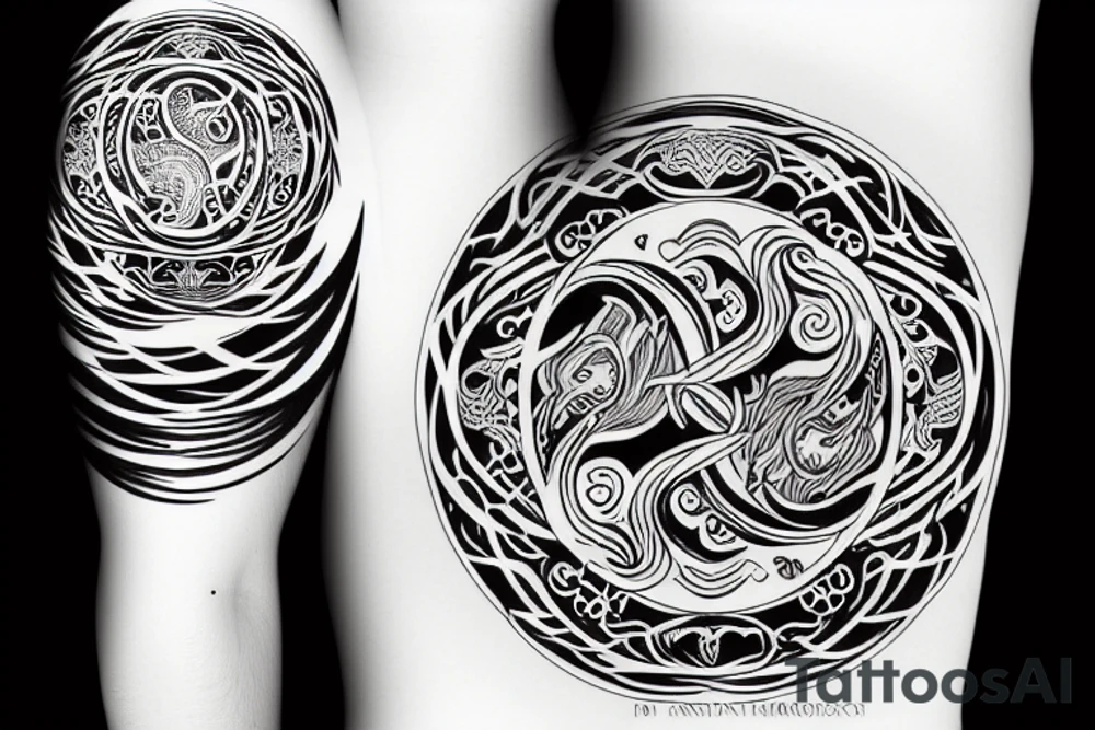 chaos and order, yin and yang tattoo idea