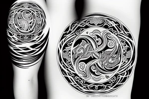 chaos and order, yin and yang tattoo idea