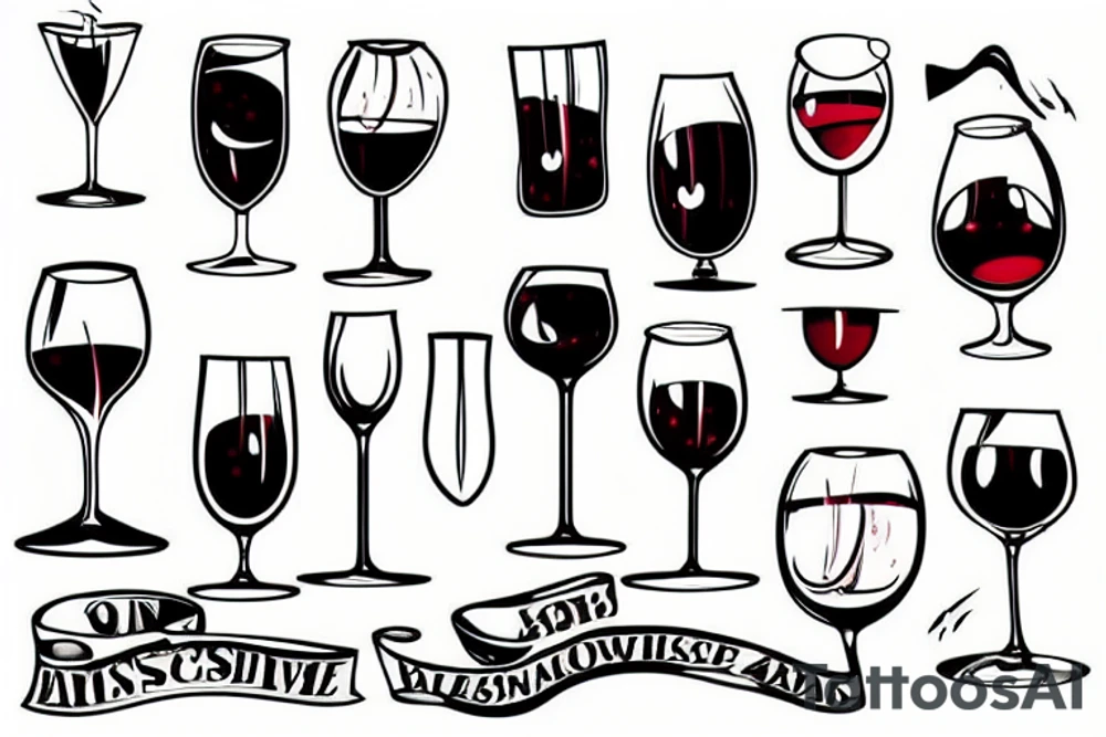 wine glass tattoo idea