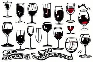 wine glass tattoo idea