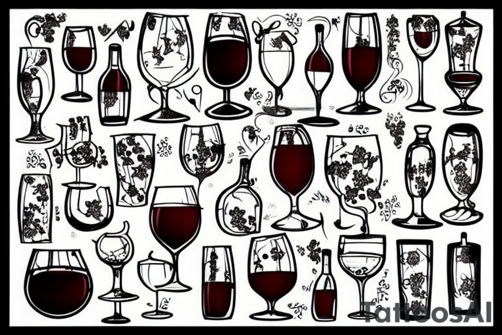 wine glass tattoo idea