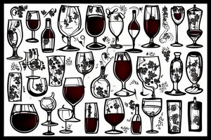 wine glass tattoo idea