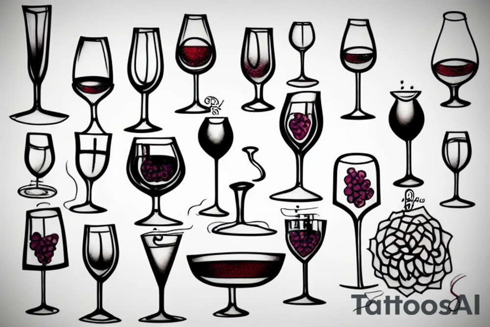 wine glass tattoo idea