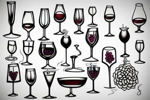 wine glass tattoo idea
