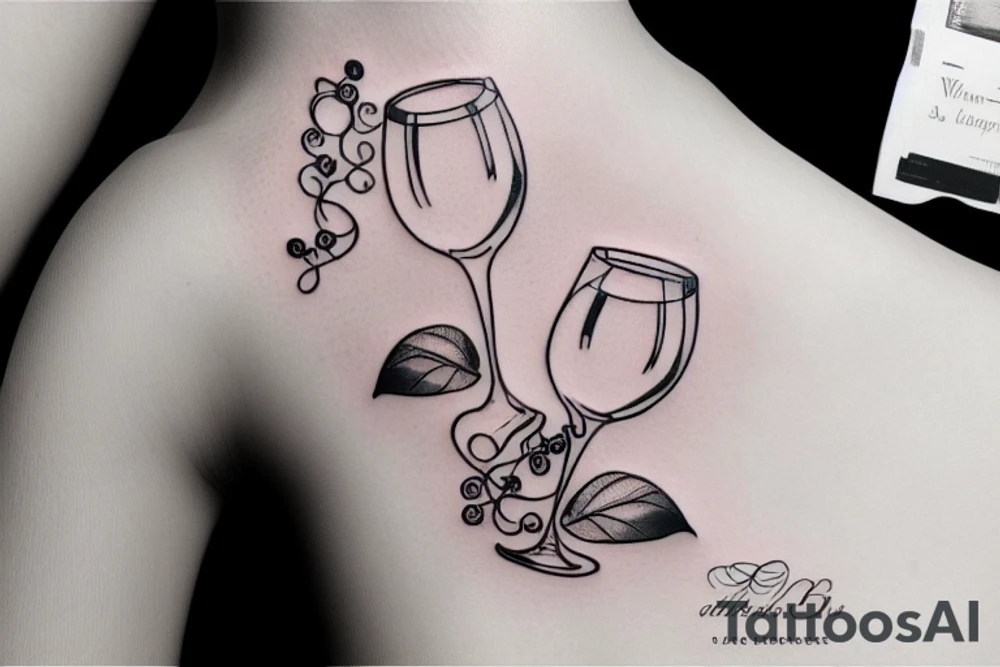 wine glass tattoo idea