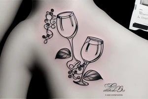 wine glass tattoo idea