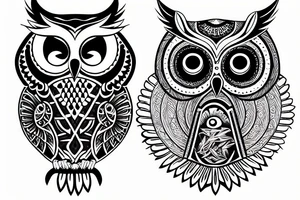 Owl head tattoo idea
