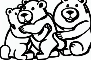 Gay bear with a hugging another bear tattoo idea