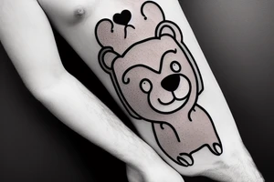 Gay bear with a hugging another bear tattoo idea