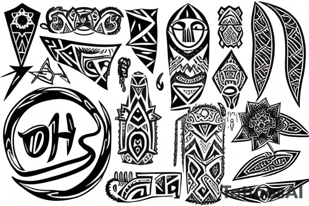 Tribal made out of one's and zeros tattoo idea