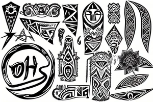 Tribal made out of one's and zeros tattoo idea