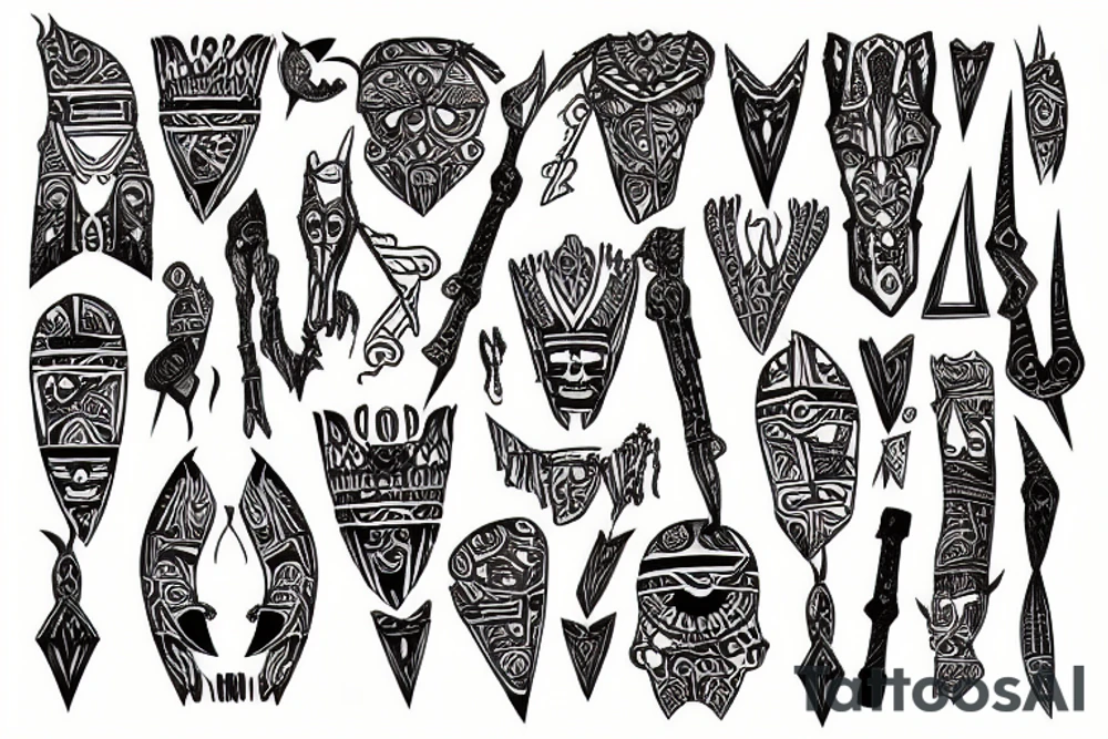 Tribal made out of one's and zeros tattoo idea