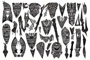 Tribal made out of one's and zeros tattoo idea
