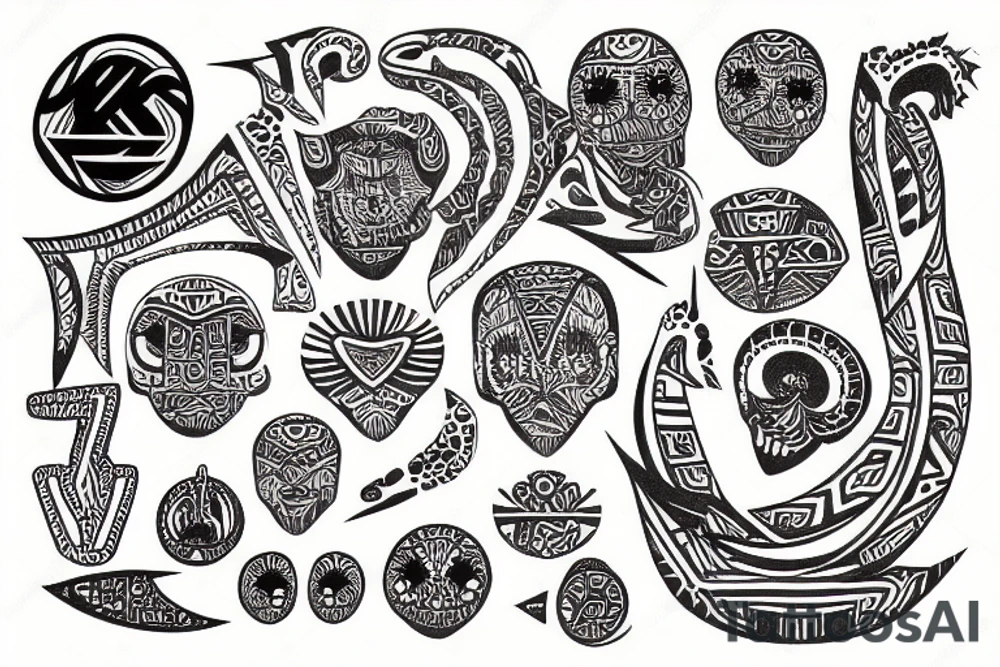 Tribal made out of ones and zeros tattoo idea