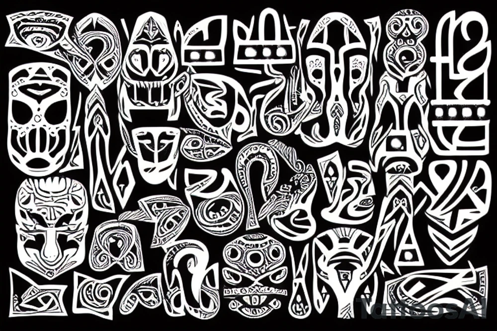 Tribal made out of ones and zeros tattoo idea