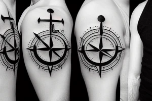 Anchor compass tattoo idea