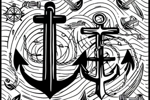 Anchor compass tattoo idea