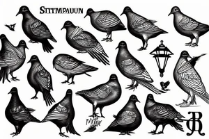 steampunk pigeon tattoo idea