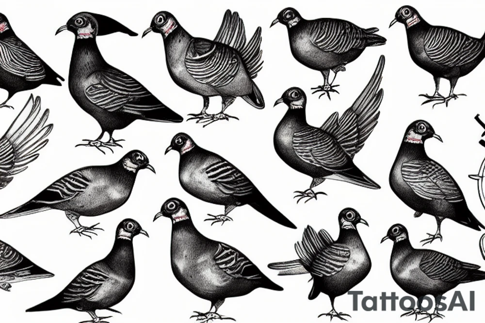 steampunk pigeon tattoo idea