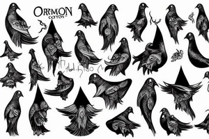 pigeon in a suit, eldritch creature, evil being, omen of bad times tattoo idea