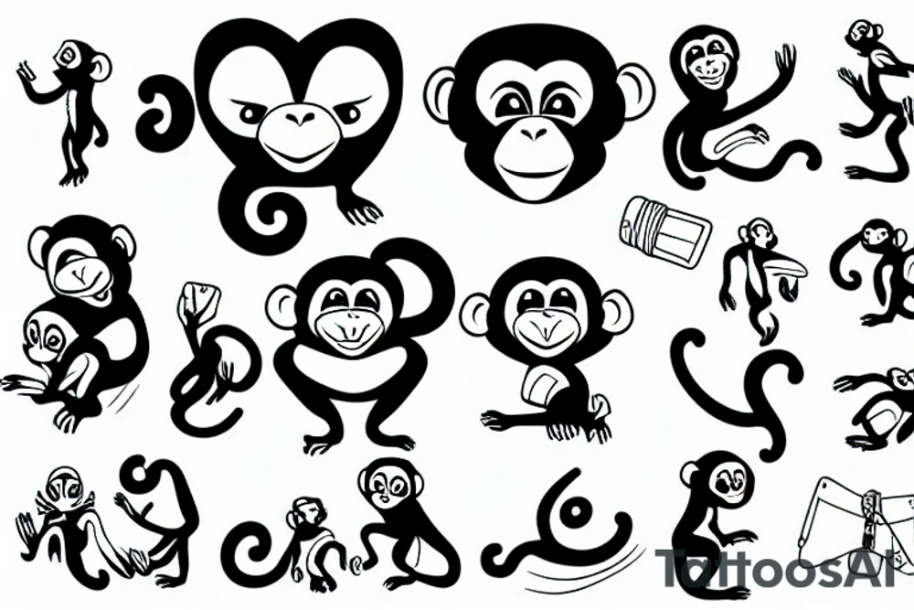 Monkey with photocamera tattoo idea