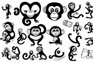 Monkey with photocamera tattoo idea