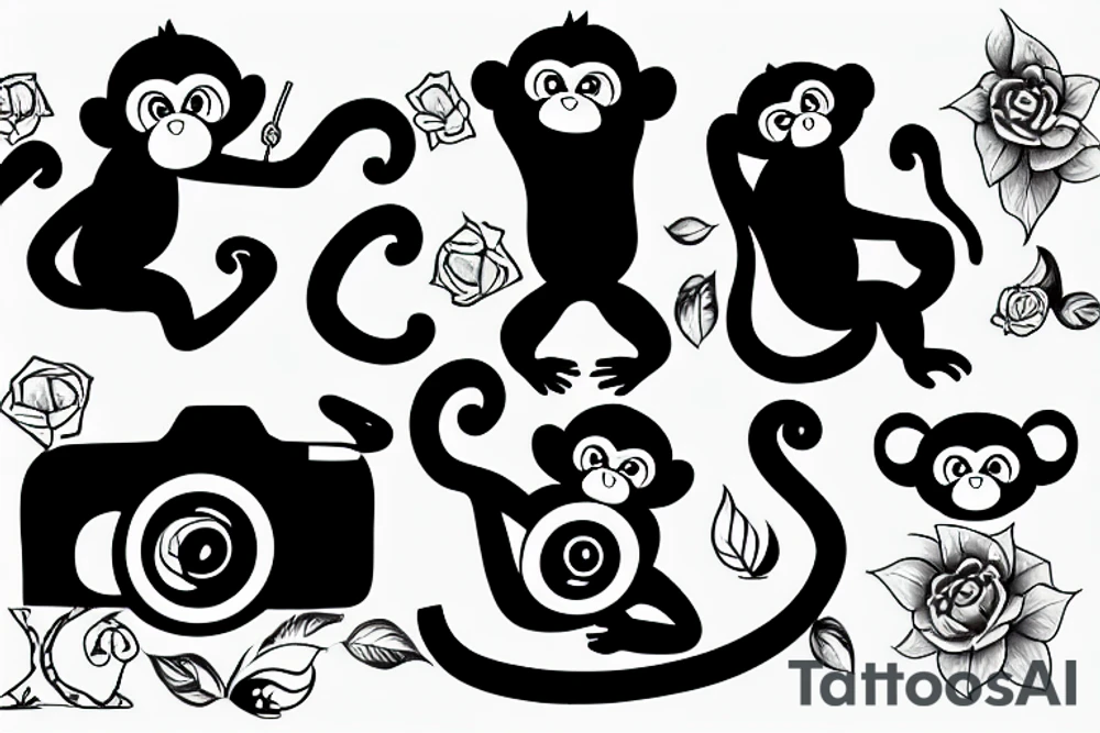 Monkey taking photos tattoo idea