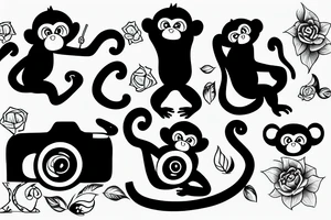Monkey taking photos tattoo idea