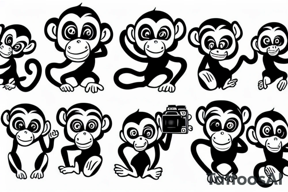 Monkey taking photos tattoo idea