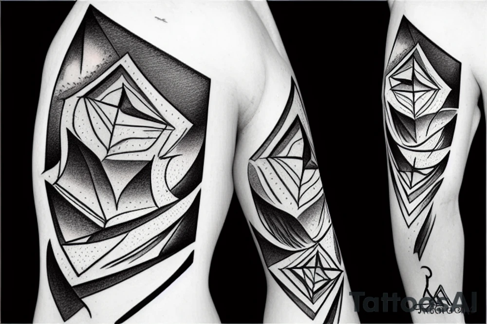right triangle in 3D tattoo idea