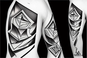 right triangle in 3D tattoo idea