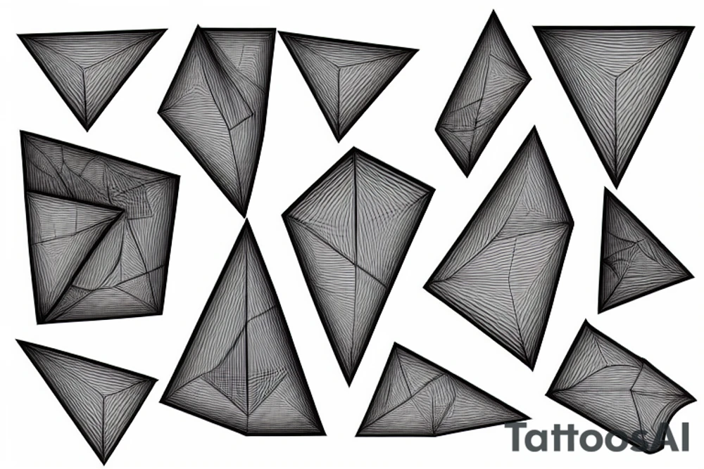 right triangle in 3D tattoo idea