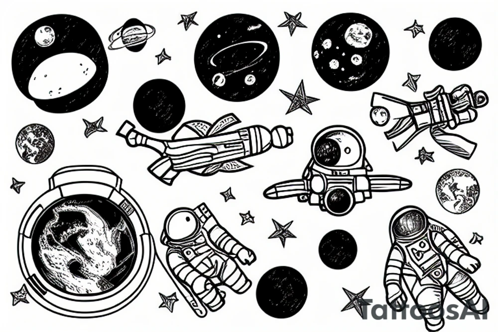 Astronaut with earth tattoo idea