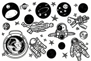 Astronaut with earth tattoo idea