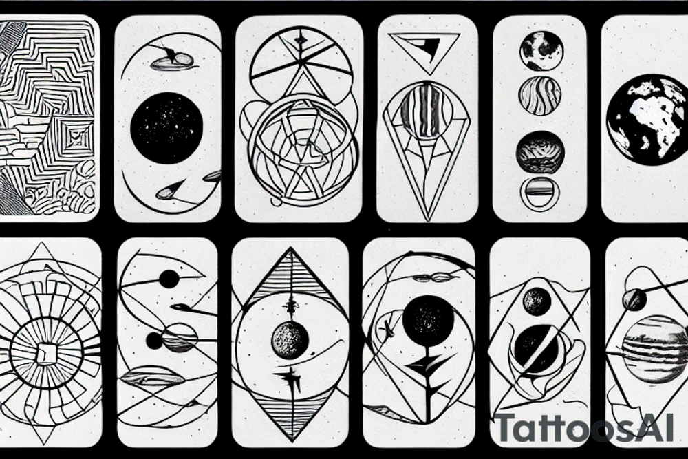 Earth an planets tattoo idea